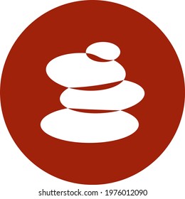 Japanese zen stones, icon illustration, vector on white background