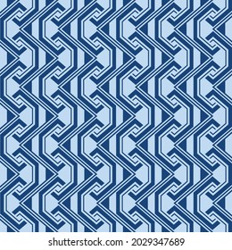 Japanese Zigzag Chain Vector Seamless Pattern