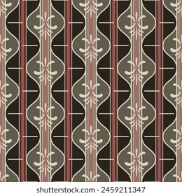 Japanese Zigzag Curl Line Stripe Vector Seamless Pattern