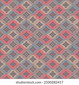 Japanese Zigzag Diamond Vector Seamless Pattern