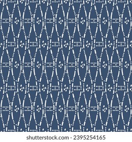 Japanese Zigzag Dot Loop Line Vector Seamless Pattern