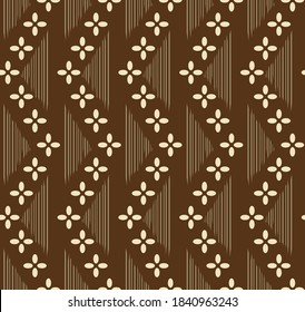 Japanese Zigzag Flower Vector Seamless Pattern