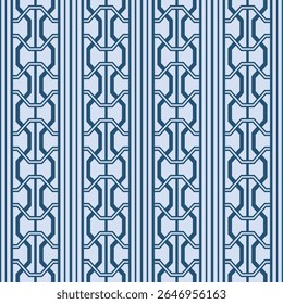 Japanese Zigzag Hexagon Chain Vector Seamless Pattern