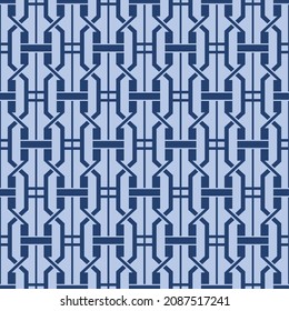 Japanese Zigzag Hexagon Link Vector Seamless Pattern