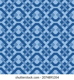 Japanese Zigzag Hexagon Weave Vector Seamless Pattern
