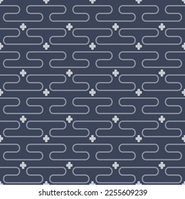 Japanese Zigzag Wave Line Vector Seamless Pattern