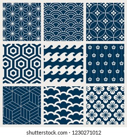 Japaneseinspired Pattern Vector Set Stock Vector (Royalty Free ...