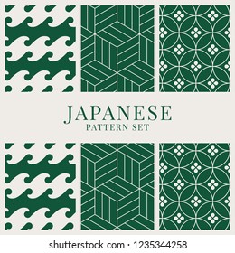 Japanese-inspired pattern vector set