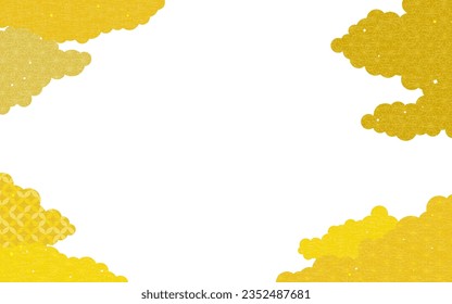 Japanese-style background with copy space, Japanese pattern clouds, Vector Illustration