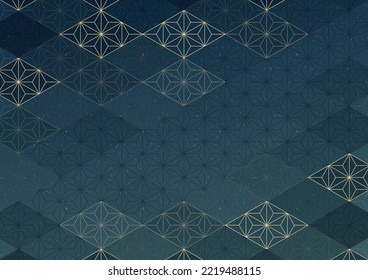 Japanese-style background illustration of Japanese pattern and diamond shape decorated with