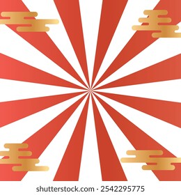 Japanese-style concentrated line illustration, New Year's sale image