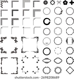Rahmendekorationssatz im japanischen Stil:  Vektorgrafik