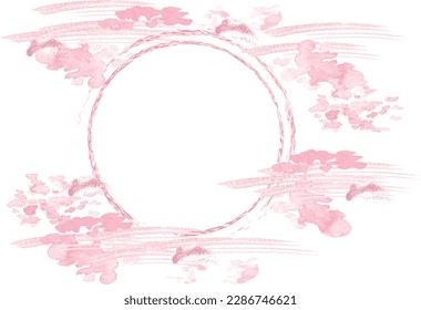 A Japanese-style image frame that looks like it was drawn with a pink paintbrush