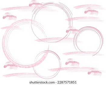 A Japanese-style image frame that looks like it was drawn with a pink paintbrush