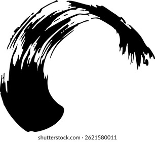 Japanese-style material: Dynamic line illustration set drawn with a brush, vector