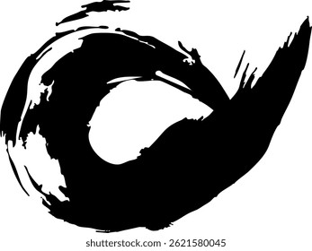 Japanese-style material: Dynamic line illustration set drawn with a brush, vector