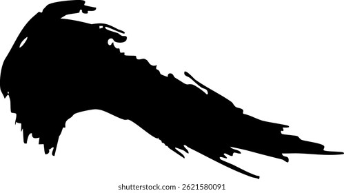 Japanese-style material: Dynamic line illustration set drawn with a brush, vector