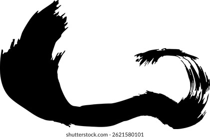 Japanese-style material: Dynamic line illustration set drawn with a brush, vector