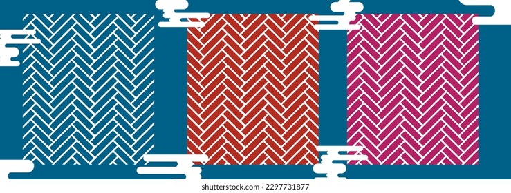 Japanese-style pattern with 3 color variations for your Japanese-style decor