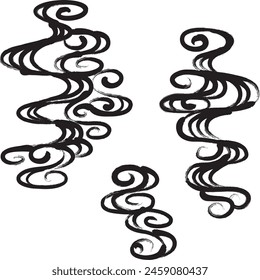 Japanese-style pattern of flowing water painted with a brush.