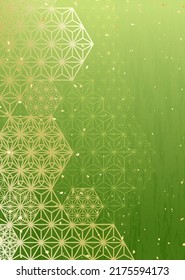 Japanese-style traditional pattern illustration with matcha-like colors