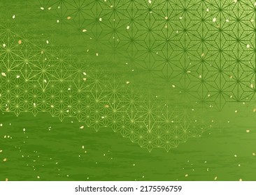 Japanese-style traditional pattern illustration with matcha-like colors