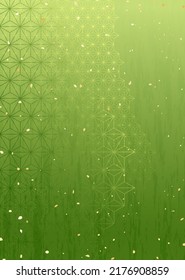 Japanese-style traditional pattern illustration with matcha-like colors