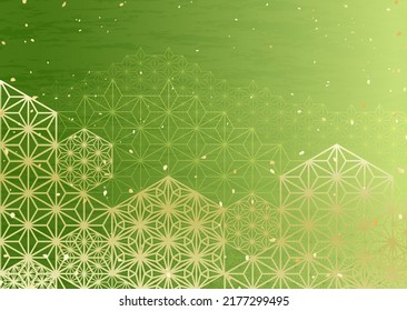 Japanese-style traditional pattern illustration with matcha-like colors - Shutterstock ID 2177299495