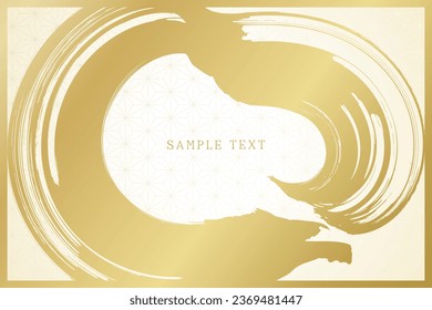 Japanese-style vector background material drawn with a golden brush that can also be used for New Year's cards