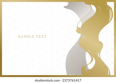 Japanese-style vector background material drawn with a golden brush that can also be used for New Year's cards