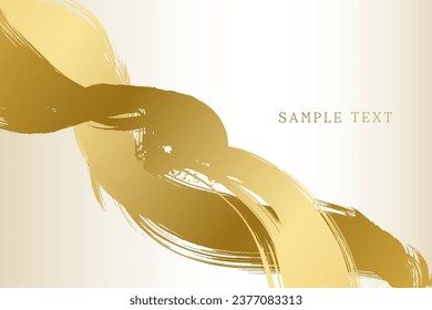 Japanese-style vector background material drawn with a golden brush that can also be used for New Year's cards