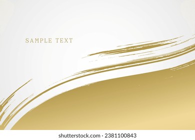 Japanese-style vector background material drawn with a golden brush that can also be used for New Year's cards