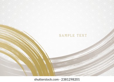 Japanese-style vector background material drawn with a golden brush that can also be used for New Year's cards