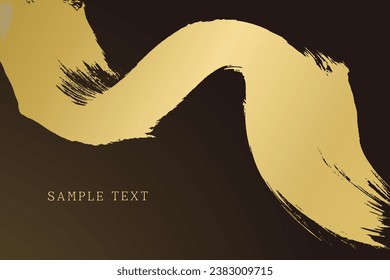 Japanese-style vector background material drawn with a golden brush that can also be used for New Year's cards