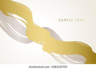 Japanese-style vector background material drawn with a golden brush that can also be used for New Year's cards