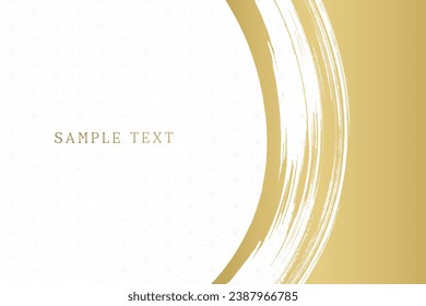 Material de fondo vectorial de estilo japonés dibujado con un pincel dorado que también se puede usar para tarjetas de Año Nuevo