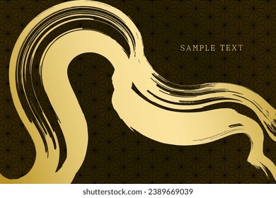 Japanese-style vector background material drawn with a golden brush that can also be used for New Year's cards