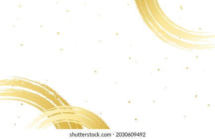 Japanese-style vector illustration of lines and gold leaf written with a brush (background)