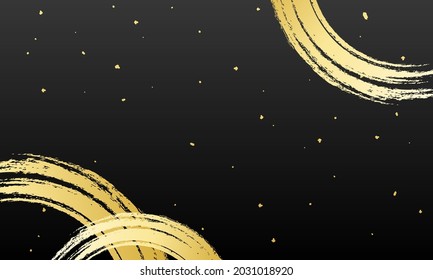 Japanese-style vector illustration of lines and gold leaf written with a brush (background) - Shutterstock ID 2031018920