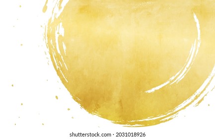 Japanese-style vector illustration of lines and gold leaf written with a brush (background)