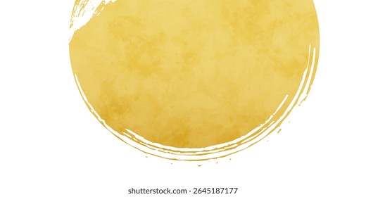Japanese-style vector illustration of lines and gold leaf written with a brush (background)