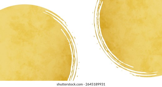 Japanese-style vector illustration of lines and gold leaf written with a brush (background)