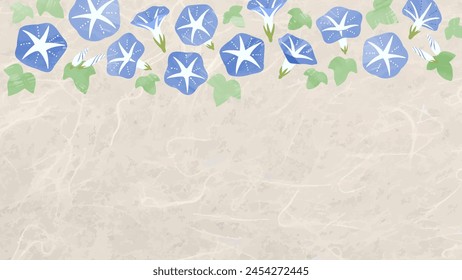 Japanese-style, Washi Morning Glory frame background
