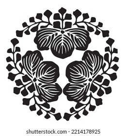 japanesse clan kamon crest symbol. japanese ancient family stamp symbol. A symbol used to decorate and identify people in family. the icon is isolated on white background