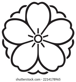 japanesse clan kamon crest symbol. japanese ancient family stamp symbol. A symbol used to decorate and identify people in family. the icon is isolated on white background