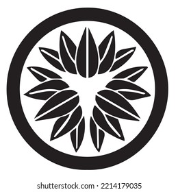 japanesse clan kamon crest symbol. japanese ancient family stamp symbol. A symbol used to decorate and identify people in family. the icon is isolated on white background