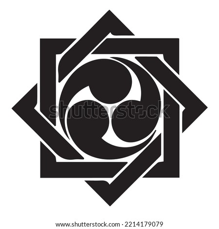 japanesse clan kamon crest symbol. japanese ancient family stamp symbol. A symbol used to decorate and identify people in family. the icon is isolated on white background