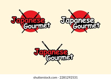 japanesse Gourment label Food Logo design template element vector