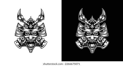 japanesse oni mask vector design