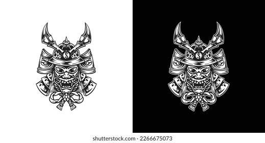japanesse oni mask vector design